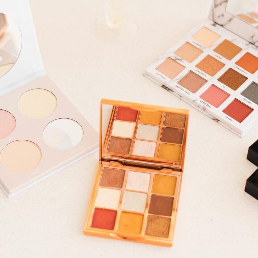 assorted eye shadow and blusher palette